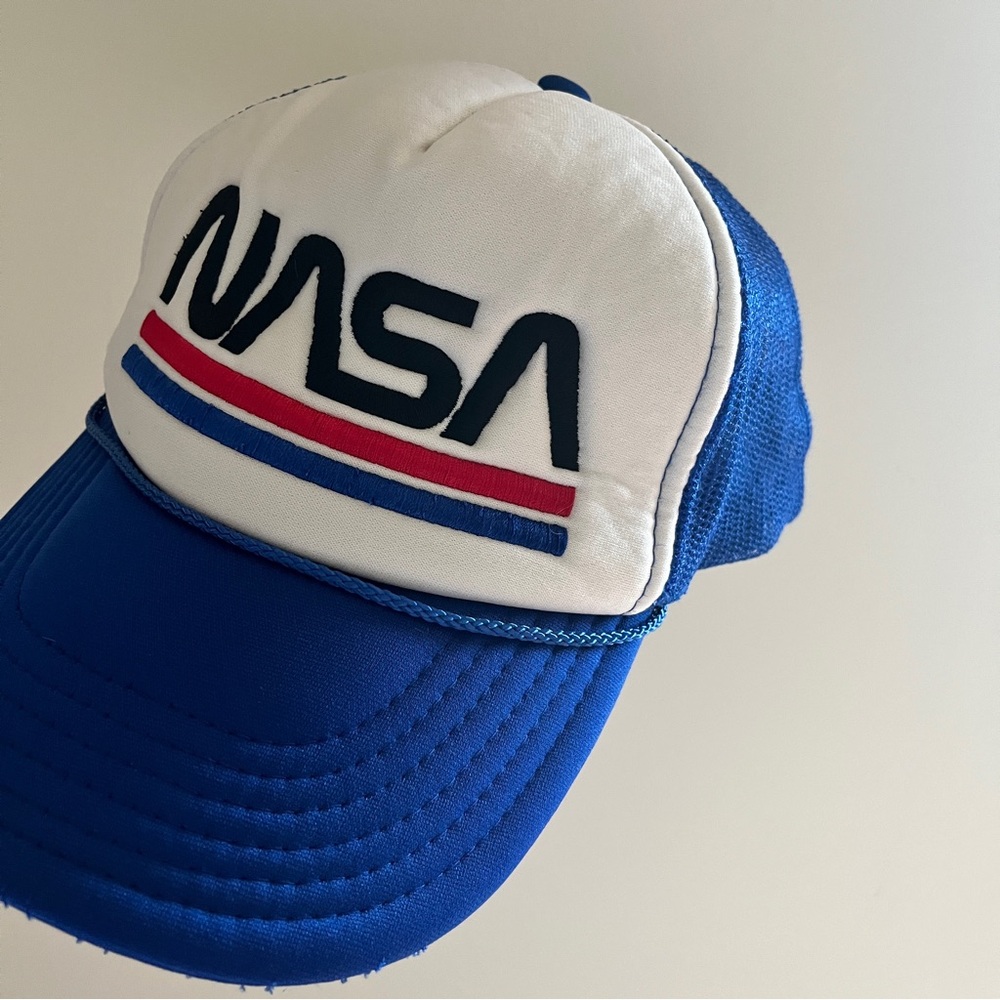 Vintage NASA Snapback Trucker Hat - Otto Brand Embroidered Mesh Adjustable Cap